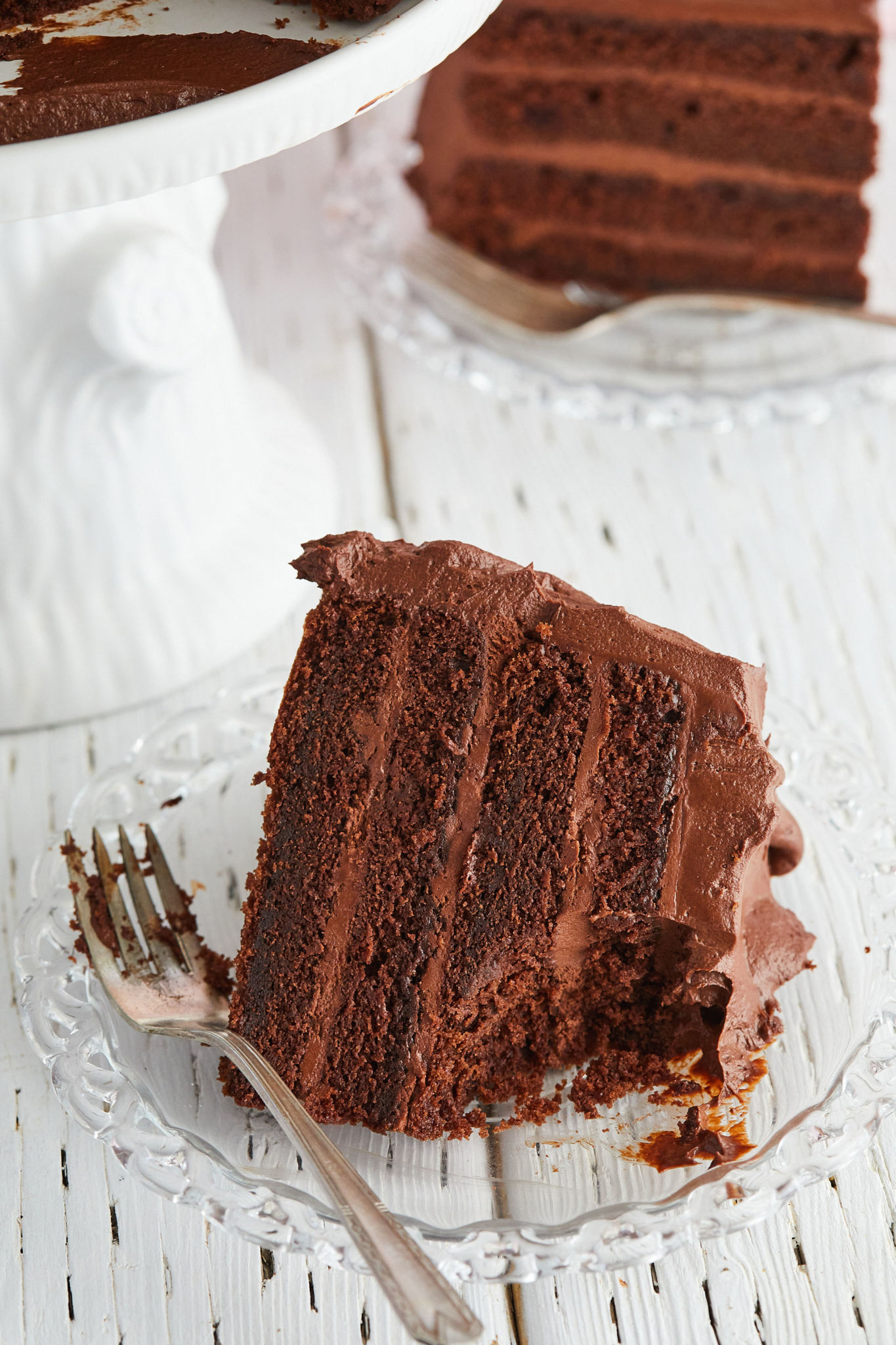 A slice of the best chocolate cake after a taste-test.