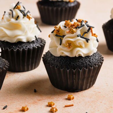 New Year's Eve Black Cocoa Cupcakes