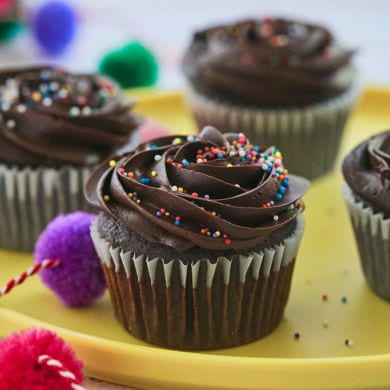 Incredible Chocolate Cupcakes with Chocolate Fudge Frosting