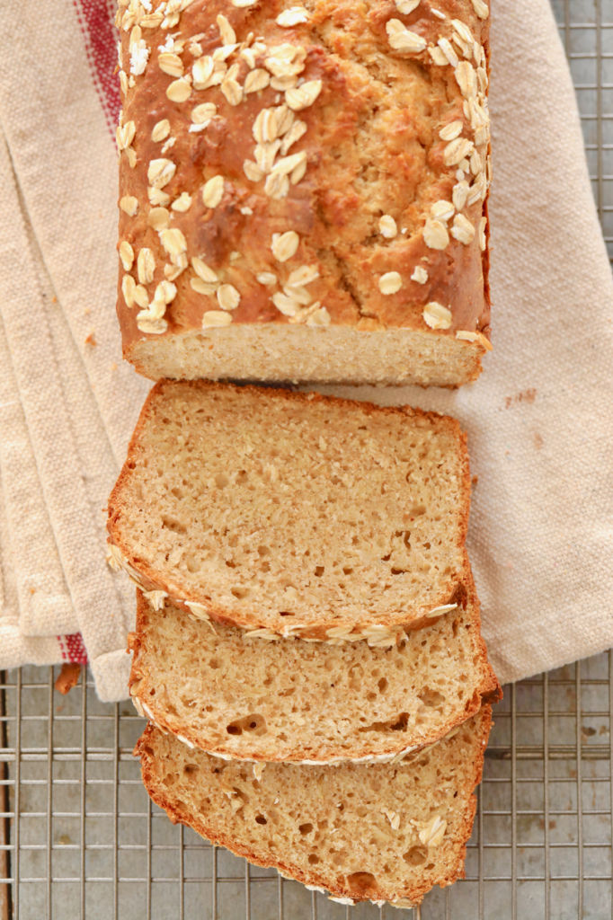A closer look at the slices of my Hearty No-Yeast Bread Recipe